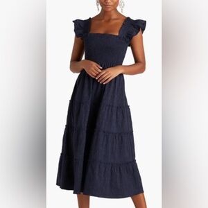 Hill House Ellie Nap Dress in Navy Brocade - Size Small - NEW WITH TAGS